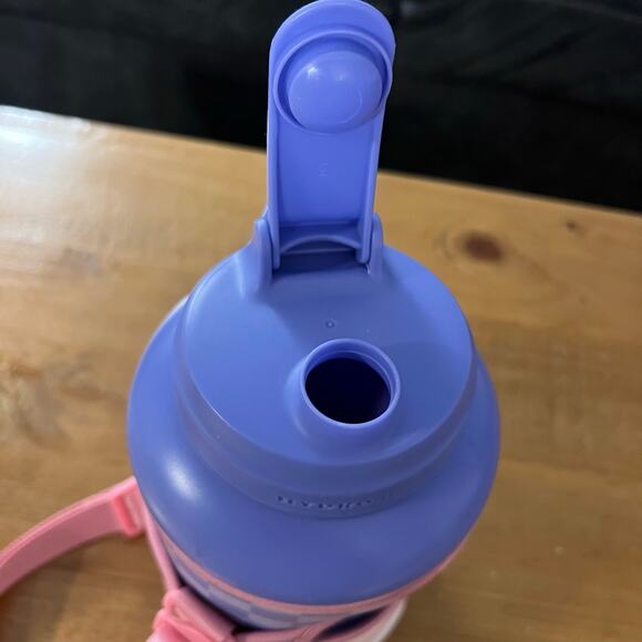 HydroJug with Pink Gingham Sleeve and Purple Lid - Picture 6 of 11